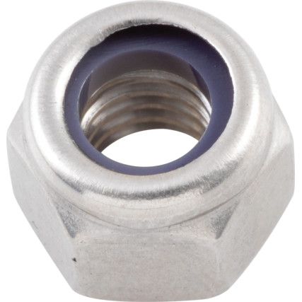 M6 A2 Stainless Steel Lock Nut, Nylon Insert, Material Grade 316