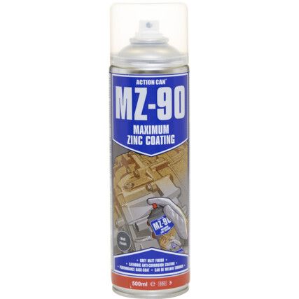 MZ90, Cold Zinc Galvanising Paint, Grey, Aerosol, 500ml