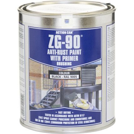 ZG90 Brushing High Zinc Content Paint Black 900ml
