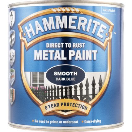 Direct to Rust Smooth Dark Blue Metal Paint - 2.5ltr