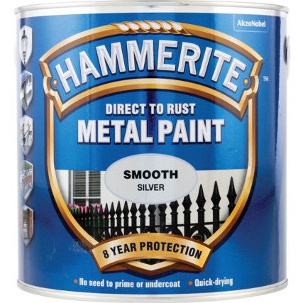 Direct to Rust Smooth Silver Metal Paint - 2.5ltr