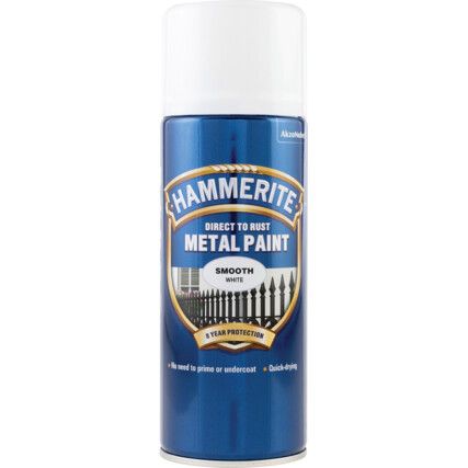 Direct to Rust Smooth White Aerosol Metal Paint - 400ml