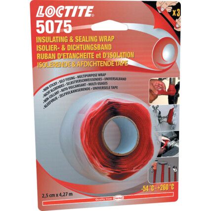 5075 Red Insulating & Sealing Wrap Tape - 25mm x 4.27m