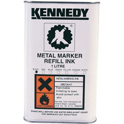 Replacement Metal Marker Ink Refill, Yellow, 1ltr