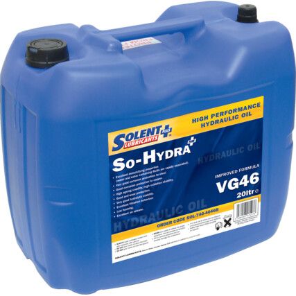 So-Hydra Plus VG46, High Performance Hydraulic Oil, Bottle, 20ltr