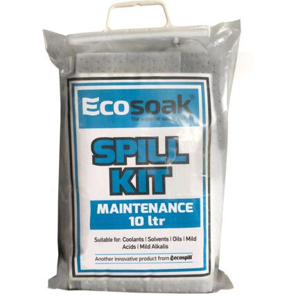 Maintenance Spill Kit, 22L Absorbent Capacity Per Kit, Bag