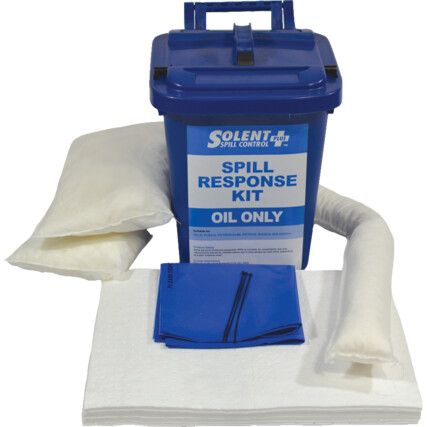 Oil Spill Kit, 25L Absorbent Capacity Per Kit, 43 x 26 x 27cm, Bin