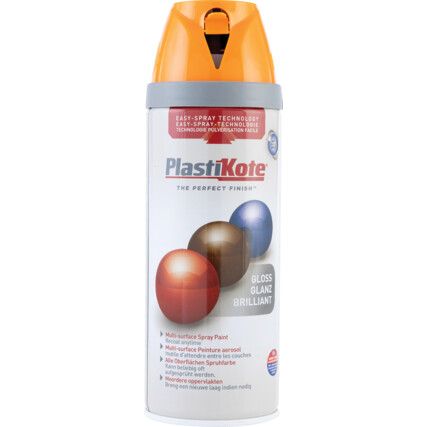 21106 Twist & Spray Gloss Orange Aerosol Paint - 400ml