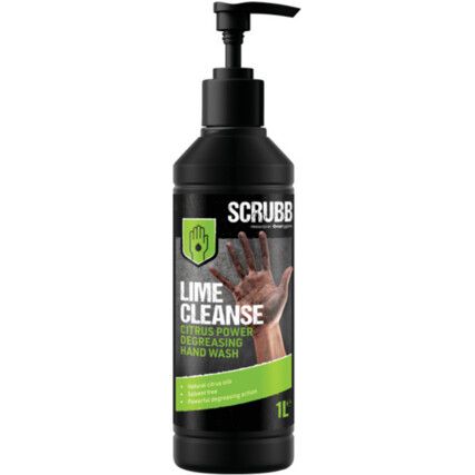 LIME CLEANSE DEGREASING HAND WASH 1L BOTTLE WITH PUMP TOP