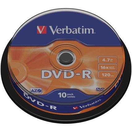 DVD-R 4.7GB 120MIN 16X SPINDLE (PK-10)