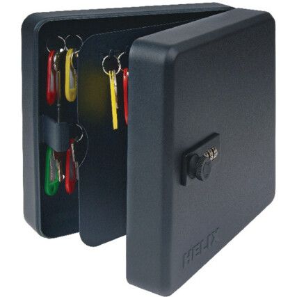 Key Cabinet, 50 Key Capacity, Black, Steel, 215 x 235 x 80mm