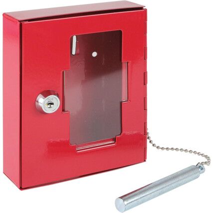 Emergency Key Cabinet, 1 Key Capacity, Red, Steel, 150 x 120 x 40mm