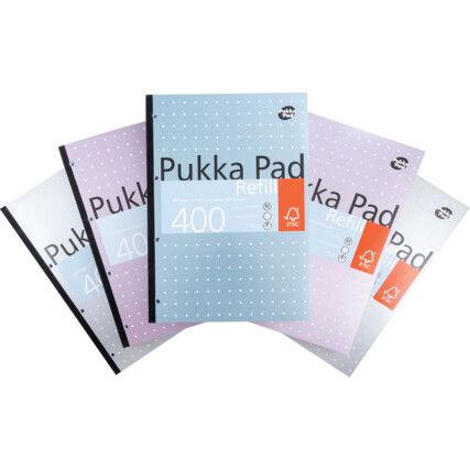 PUKKA A4 REFILL PAD (400PAGES) - RULED (PK-5) 