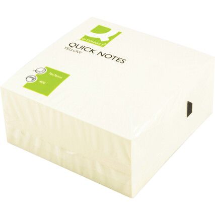 Q CONNECT 75x75mm QUICK NOTES CUBE YELLOW