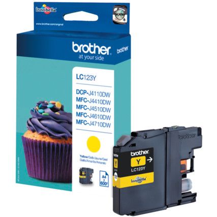LC123Y BROTHER YELLOW INK CARTRIDGE