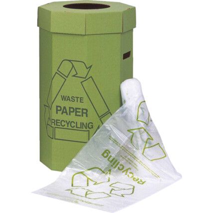 Green Paper Waste Recycling Bin, 60 Litre, Pack of 5