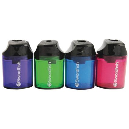Pencil Sharpener Canister Double-Hole Assorted
