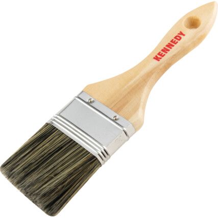 2in., Flat, Natural Bristle, Angle Brush, Handle Wood