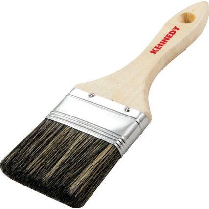 2.5in., Flat, Natural Bristle, Angle Brush, Handle Wood