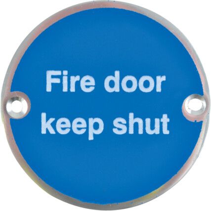 Fire Door Keep Shut Aluminium Sign 76 x 76mm
