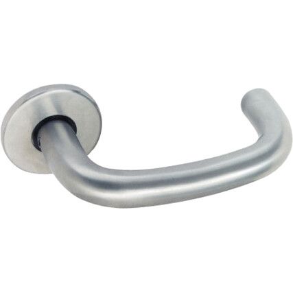 STAINLESS STEEL ROUND BAR LEVER ON ROSE 19mm PK-2