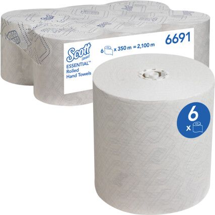 6691 SCOTT MAX WHITE HAND PAPER TOWEL (PK-6)