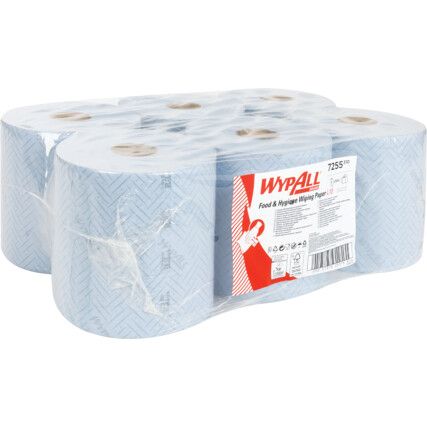 L10, Centrefeed Blue Roll, Single Ply, 6 Rolls