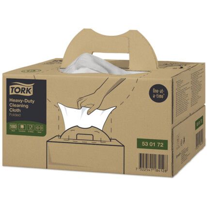 530172 TORK WHITE HEAVY DUTY CLEANING CLOTH - PACK OF 180