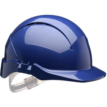 Concept, Safety Helmet, Blue, ABS, Vented, Full Peak, Includes Side Slots