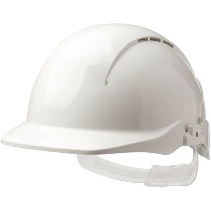 Concept, Safety Helmet, White, ABS, Vented, Reduced Peak