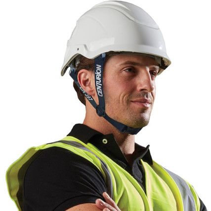 Nexus Linesman, Safety Helmet, White, ABS, Not Vented, Micro Peak, Includes Side Slots