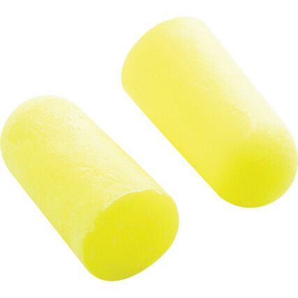 Soft, Disposable Ear Plugs, Uncorded, Not Detectable, Bullet, 36dB, Yellow, Foam, Pk-250 Pairs