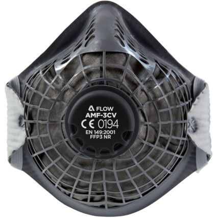 Alpha Flow Disposable Mask, Valved, Black, FFP3, Filters Dust/Fumes/Mist/Nuisance Odour/Vapour/Particulates, Pack of 10