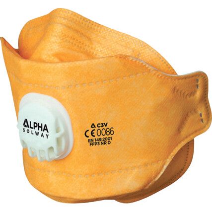 C Series Disposable Mask, Valved, Yellow, FFP3, Filters Particulates, Pack of 20