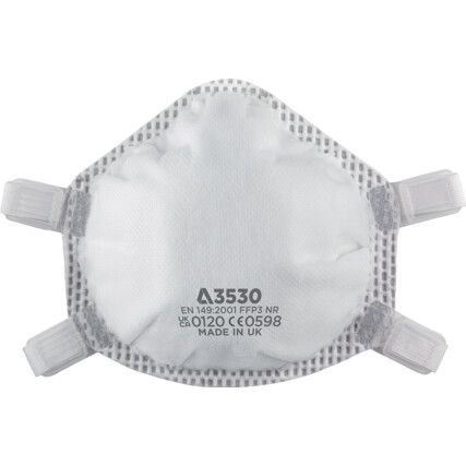 3500 Series Disposable Mask, Plain, White, FFP3, Filters Dust/Vapour/Mist/Fumes, Pack of 5