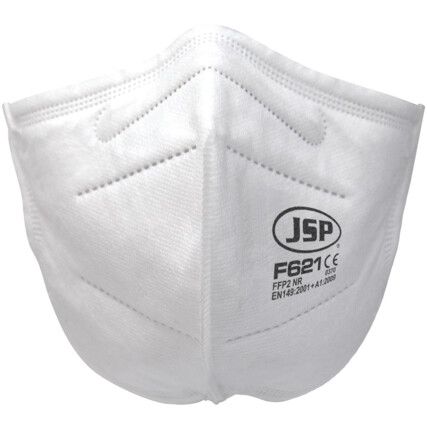 FFP2 Disposable Mask, Unvalved, White, FFP2, Filters Dust, Pack of 40