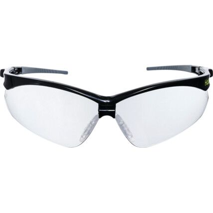 Safety Glasses, Clear Lens, Black Half-Frame, Anti-Fog/Scratch-Resistant