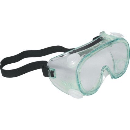 Safety Goggles, Polycarbonate, Clear Lens, PVC, Clear Frame, Indirect Ventilation, Chemical-resistant/Impact-resistant