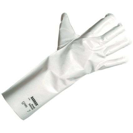 02-100 Alphatec Chemical Resistant Gloves, White, Unlined, Size 7