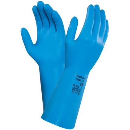 37-210 VersaTouch Chemical Resistant Gloves, Blue, Nitrile, Thermal Liner, Size 7