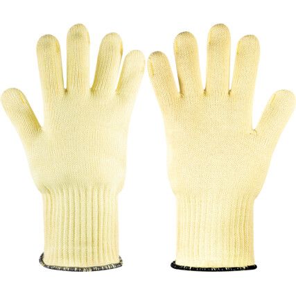 43-113 Mercury, Heat Resistant Gloves, Yellow, Kevlar®, Cotton Liner, Uncoated, 350°C Max. Compatible Temperature, Size 10