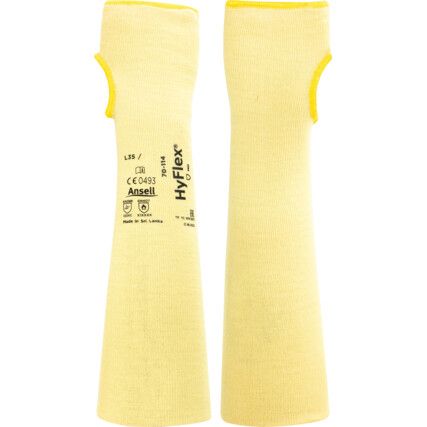 70-114 Cut Resistant Sleeve, Yellow, Kevlar, 355mm, EN388 1, 3, X, 4, Knit Cuff