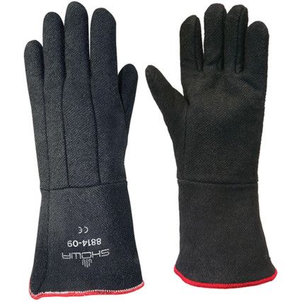 8814 Charguard, Heat Resistant Gloves, Black, Cotton, Cotton Liner, Neoprene Coating, 260°C Max. Compatible Temperature, Size 8