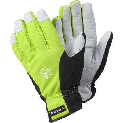 Tegera®, Cold Resistant Gloves, Black/White/Yellow, Thinsulate® Liner, Aquathan® Coating, Size 8