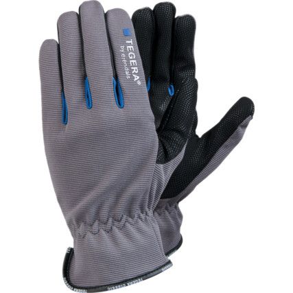414 Tegera® Mechanical Hazard Gloves, Black/Blue/Grey, Unlined, Synthetic Leather Coating, EN388: 2016, 1, 0, 2, 2, X, Size 10
