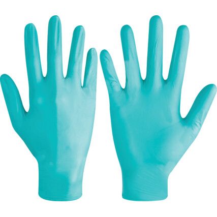 TL84 Disposable Gloves, Green, Nitrile, 4.7mil Thickness, Powder Free, Size M, Pack of 100