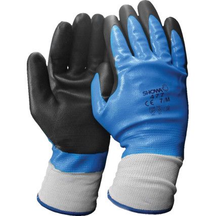 477 Thermo, Cold Resistant Gloves, Black/Blue/White, Acrylic Liner, Nitrile Coating, Size 7