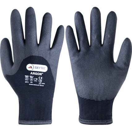 SKY08 Argon, Cold Resistant Gloves, Black, Nylon Liner, PVC Coating, Size 8