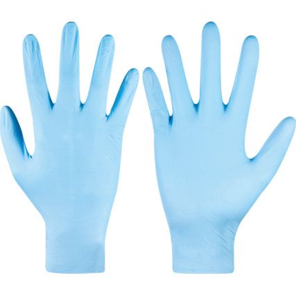 Utah Disposable Gloves, Blue, Nitrile, 4mil Thickness, Powder Free, Size 7, Pack of 100
