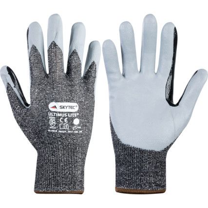 Ultimus Lite, Cut Resistant Gloves, Black/Grey, EN388: 2003, 4, 5, 4, 2, Nitrile Foam Palm, HPPE, Size 7